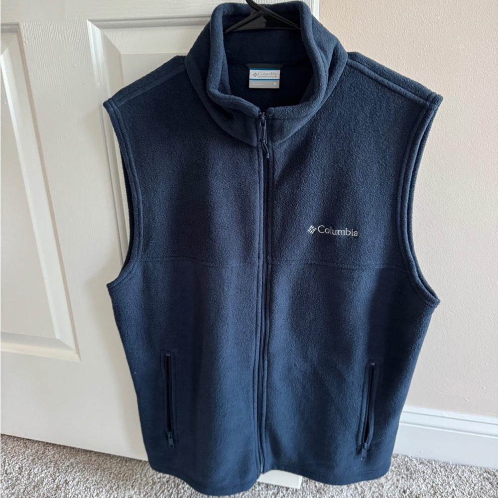 Columbia Navy Blue Fleece Vest Size Medium